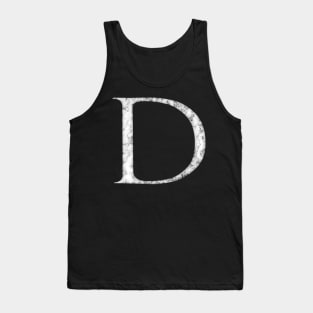 D in Roman White Marble Latin Alphabet Letter Sticker Tank Top